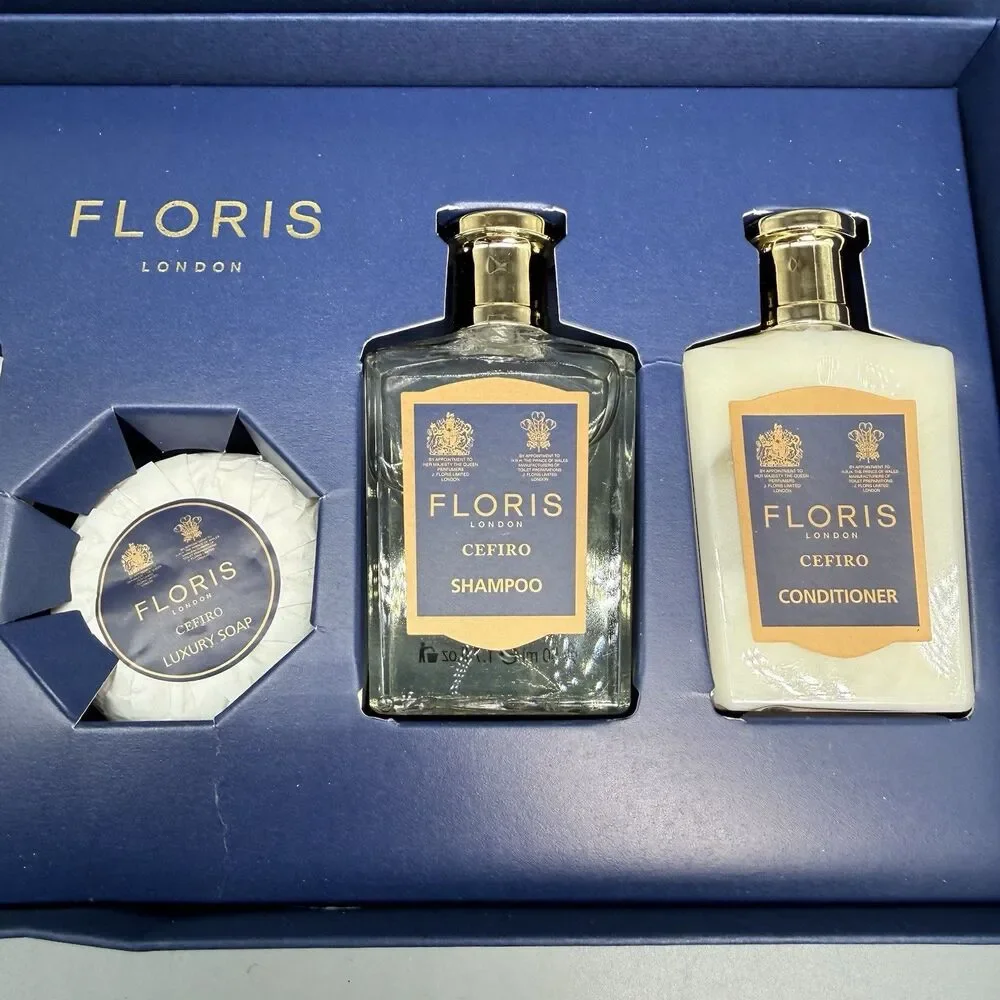 Floris Gift Set Cefiro London Shampoo Conditioner Body Wash & Lotion Soap